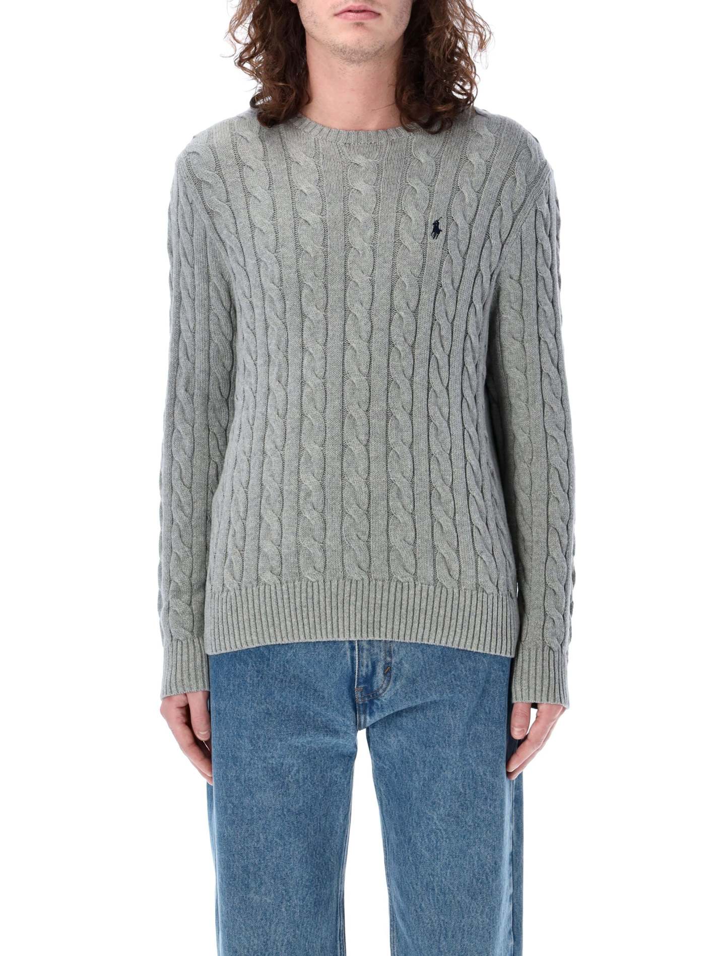POLO  Men's Cable Knit Sweater - Long Sleeve Regular Fit-OSI