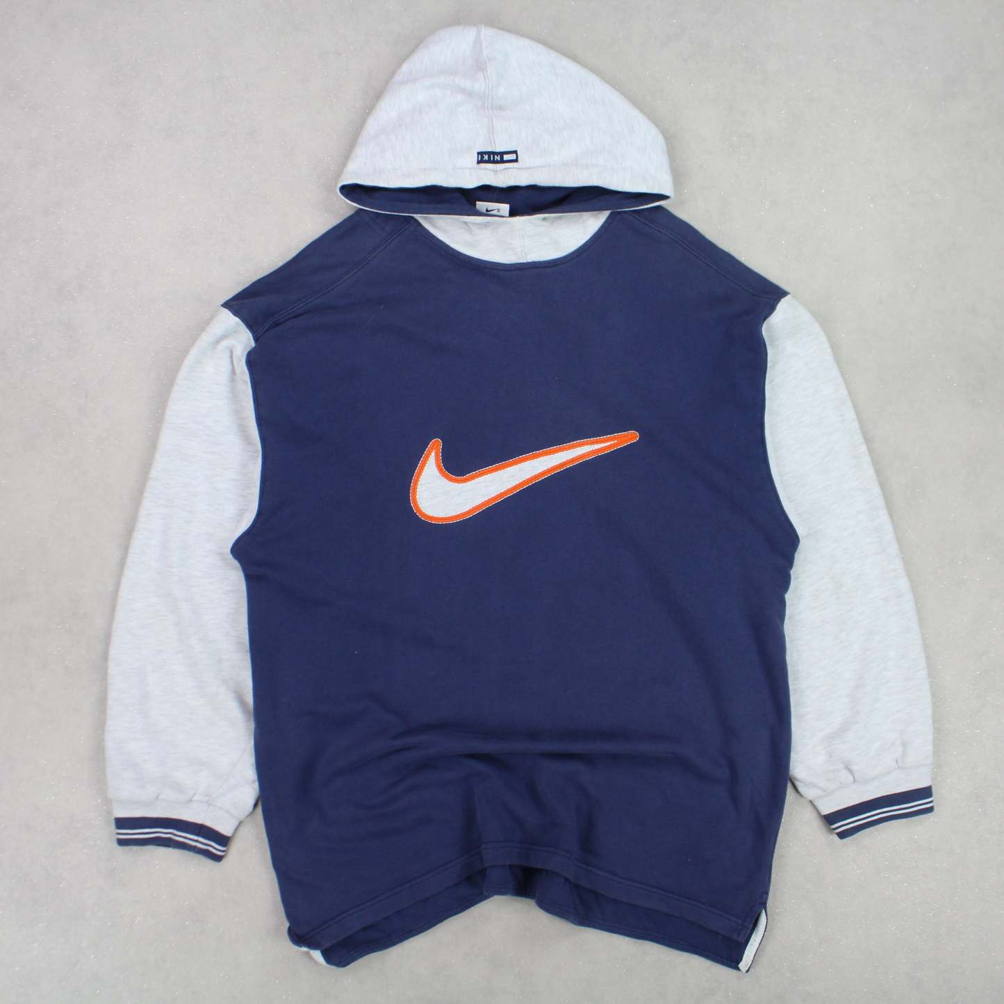 RARE 1990s  Swoosh Hoodie Navy-OSI