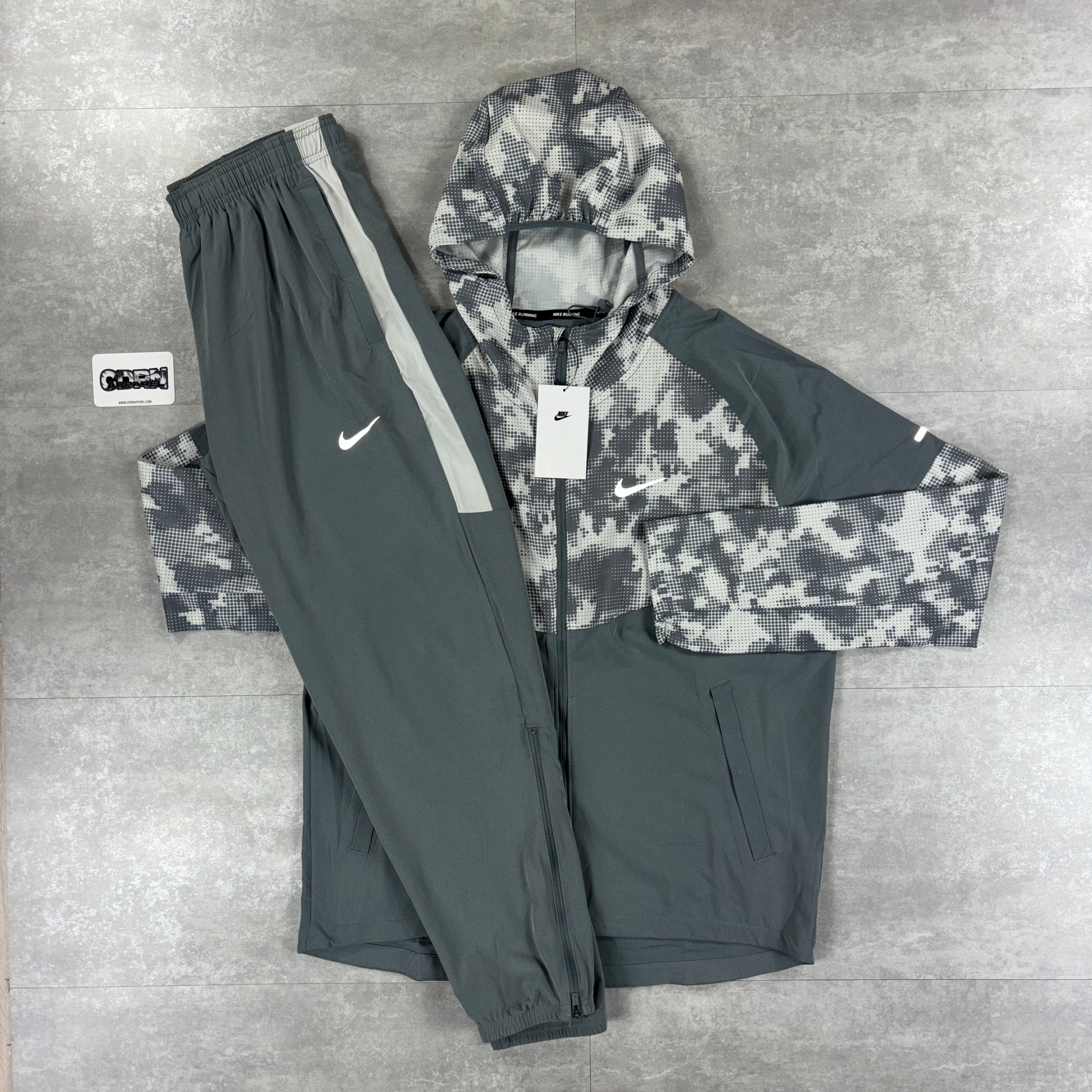 Miler Repel Camo Windbreaker Jacket - Grey/White-OSI
