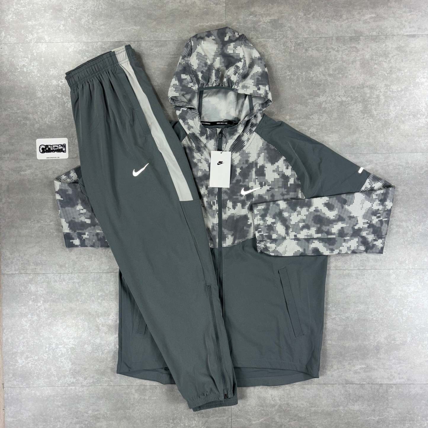 Miler Repel Camo Windbreaker Jacket - Grey/White-OSI