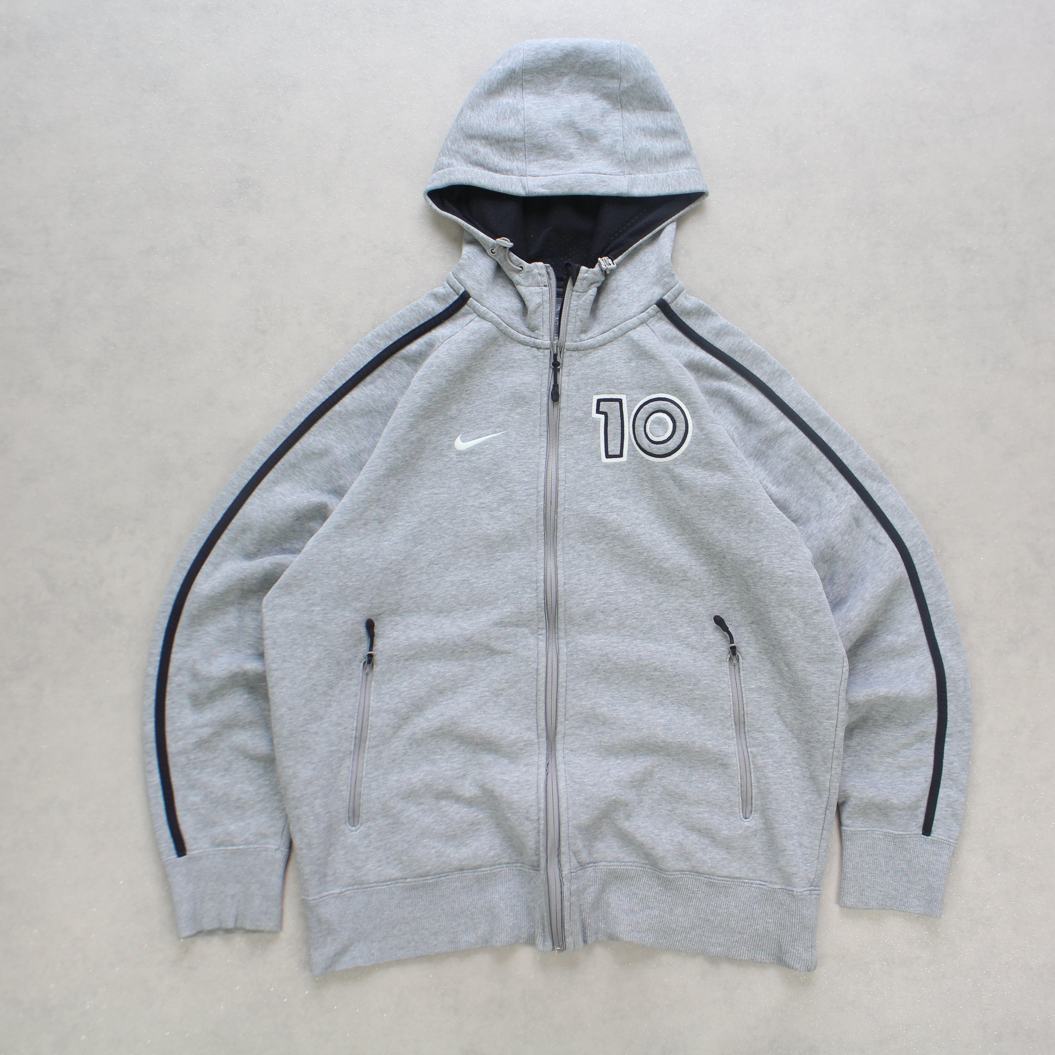 SUPER RARE 2000s  Zip Up Hoodie Grey-OSI