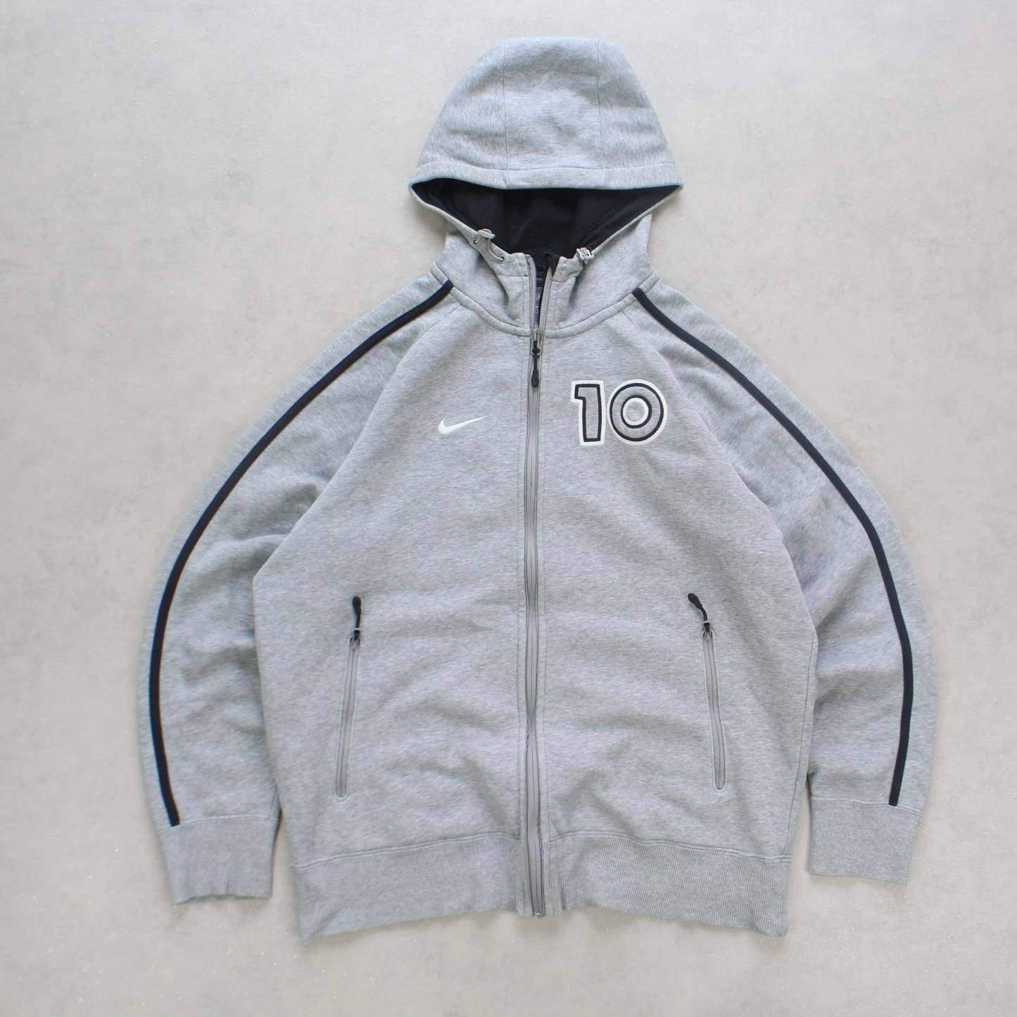 SUPER RARE 2000s  Zip Up Hoodie Grey-OSI