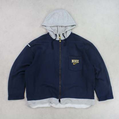 RARE 90s  Zip Hoodie Navy-OSI