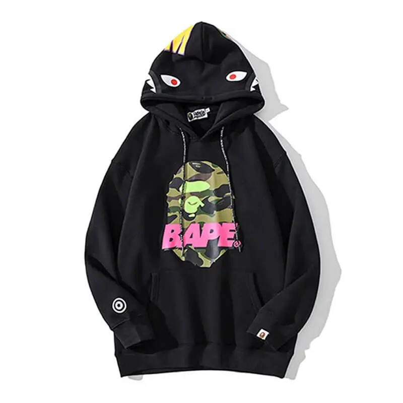 Camouflage Ape Head Letter  Shark Hoodie-OSI