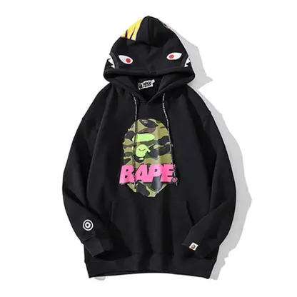 Camouflage Ape Head Letter  Shark Hoodie-OSI