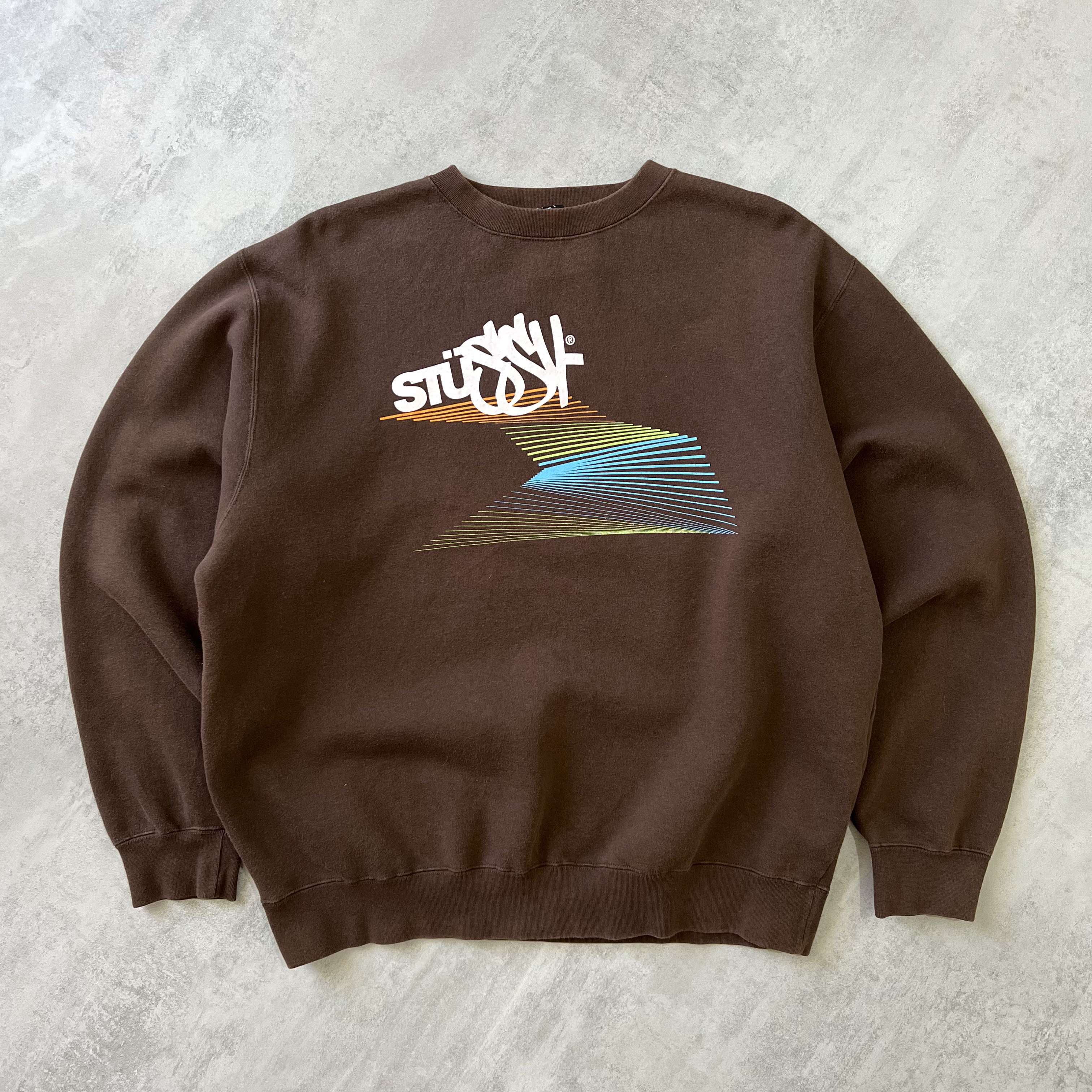 2000s heavyweight embroidered BROWN sweatshirt-OSI