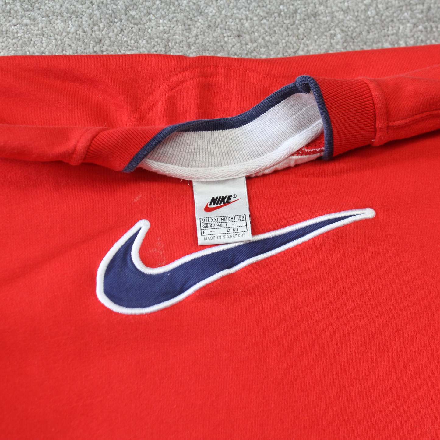 RARE 1990s  Swoosh Sweatshirt Red-OSI