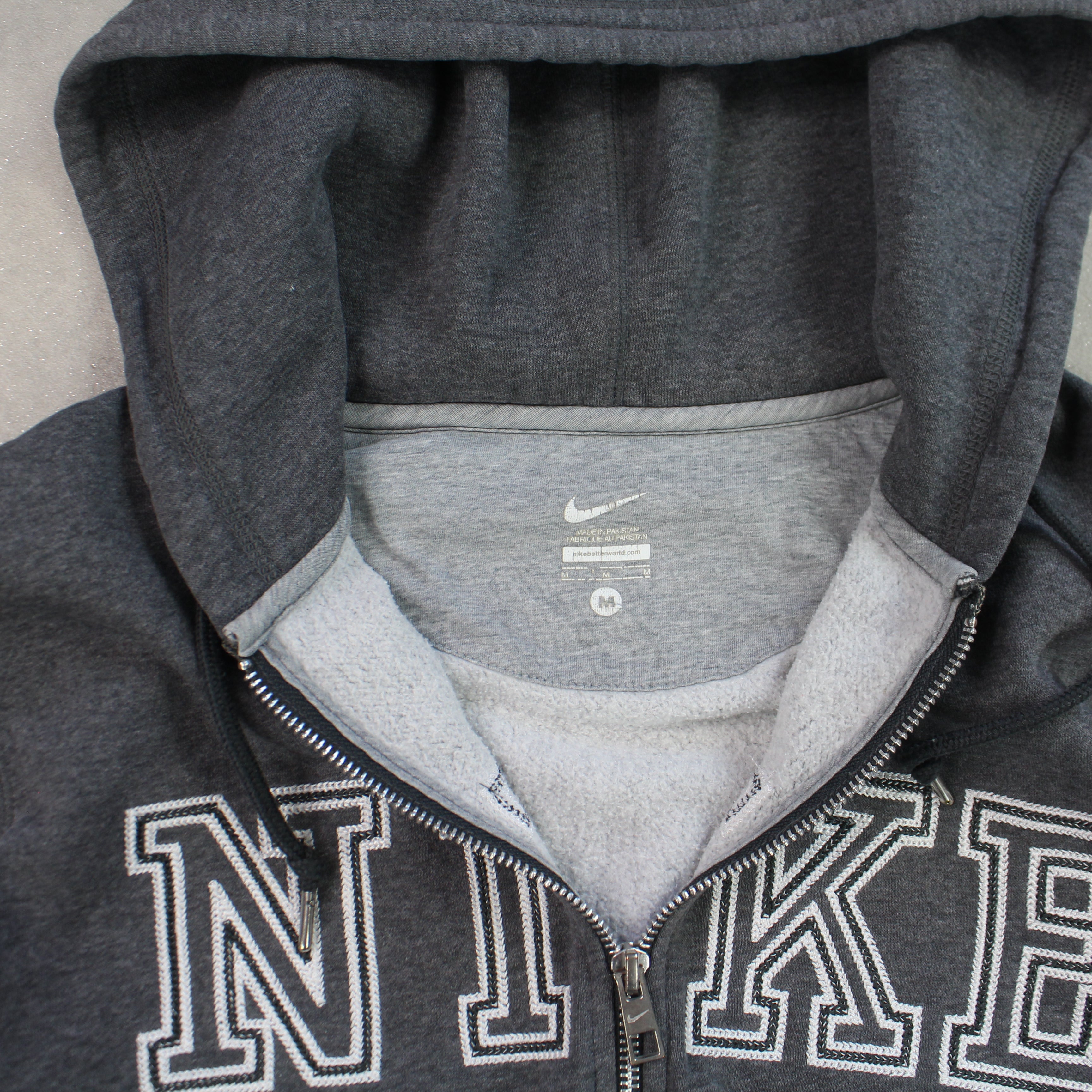 RARE 2000s  Zip Up Hoodie Grey-OSI