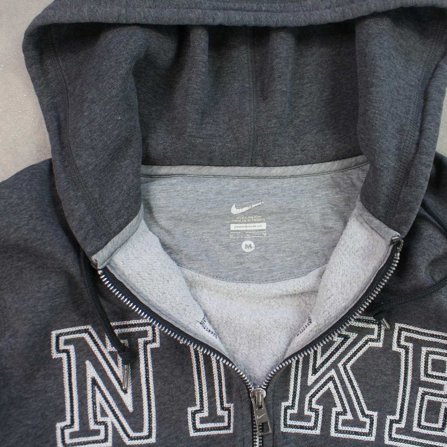 RARE 2000s  Zip Up Hoodie Grey-OSI