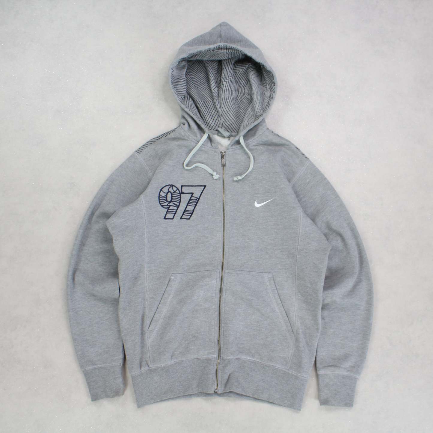 SUPER RARE 2000s  97 Zip Up Hoodie Grey-OSI