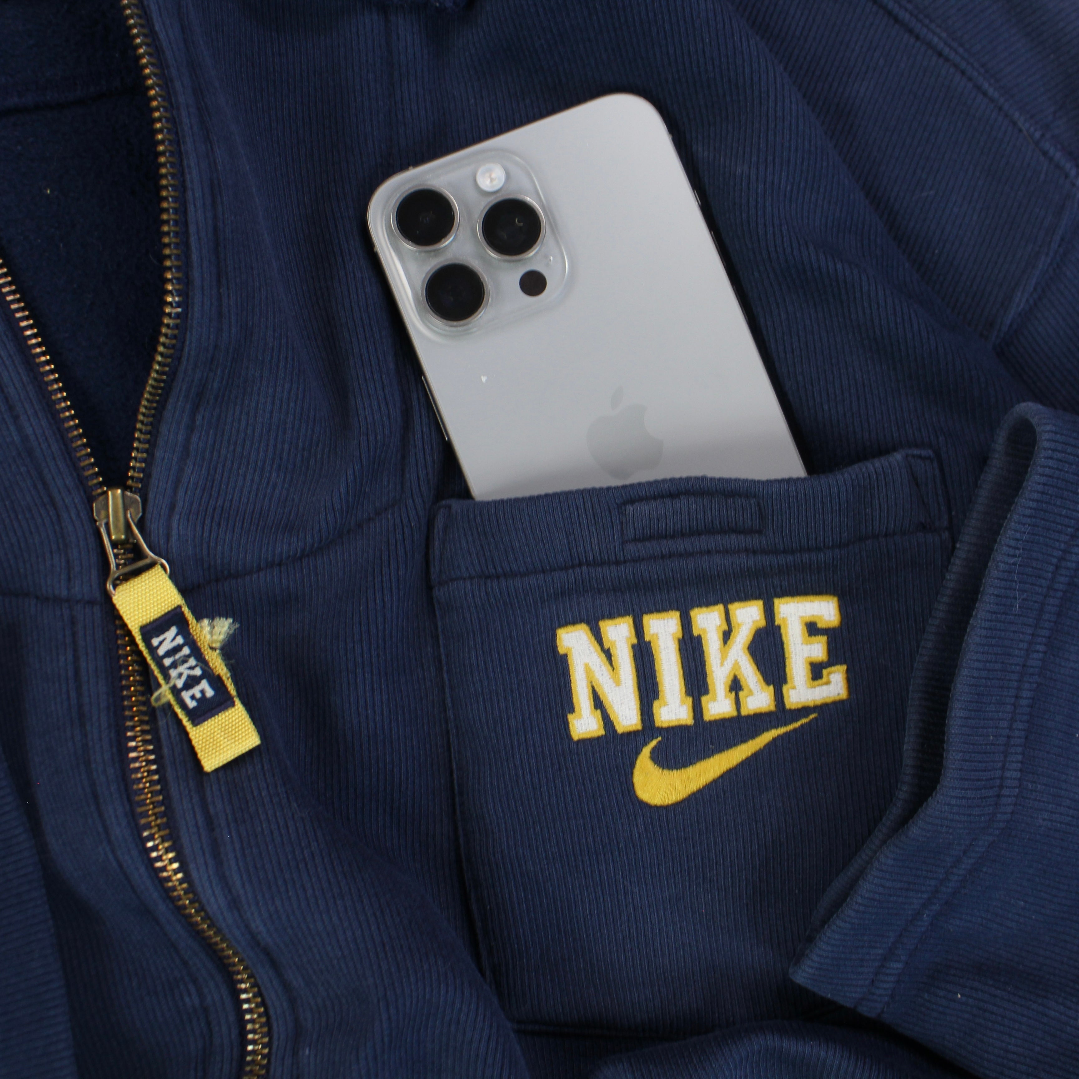 RARE 90s  Zip Hoodie Navy-OSI