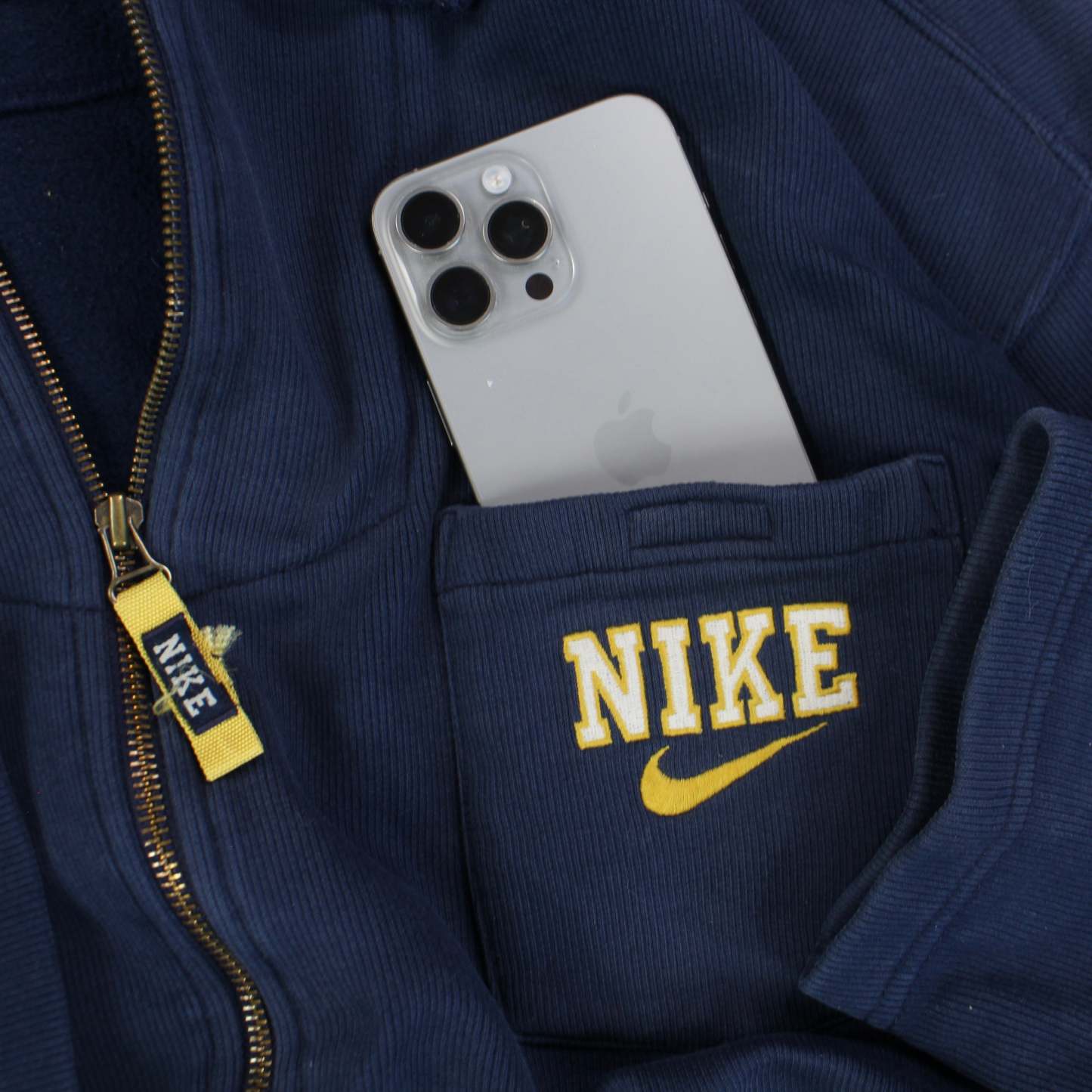 RARE 90s  Zip Hoodie Navy-OSI