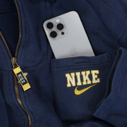 RARE 90s  Zip Hoodie Navy-OSI