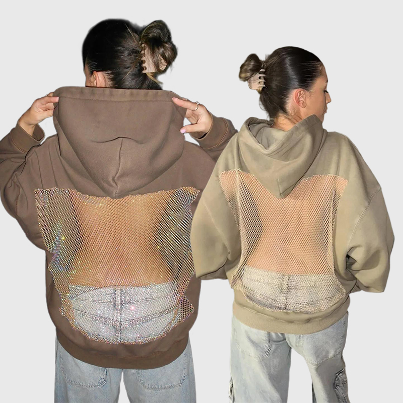 Backstage Crystal-Mesh Hoodie-OSI