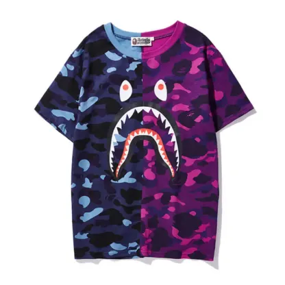Short Sleeve Camouflage  Shark Camo T Shirt-OSI