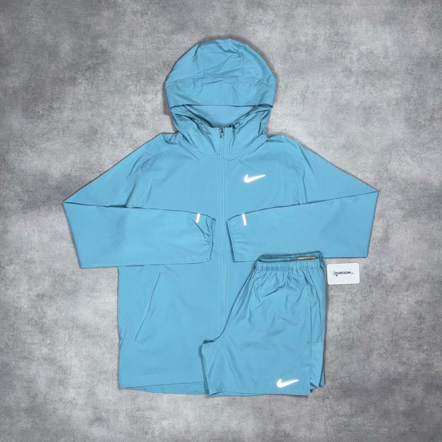 Uv Windrunner Jacket & 5” Challenger Short Set Denim Turquoise-OSI