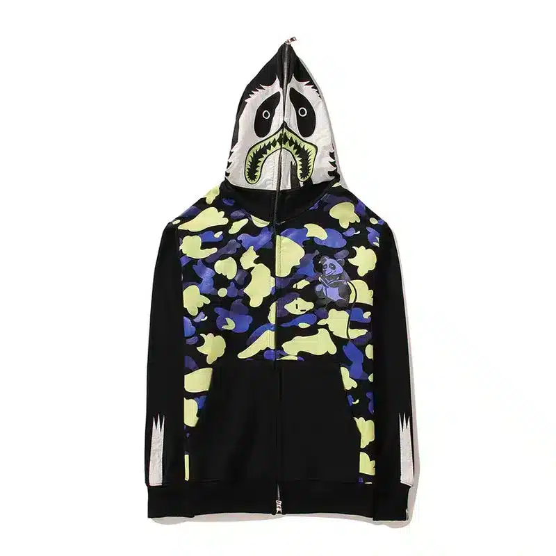 Camouflage Zipper  Shark Hoodie-OSI