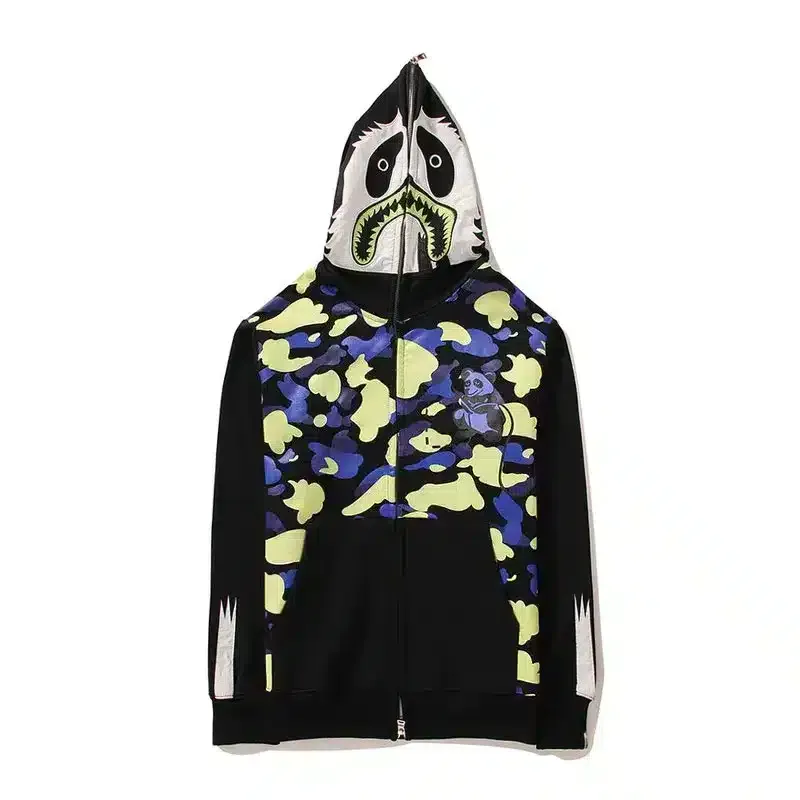 Camouflage Zipper  Shark Hoodie-OSI