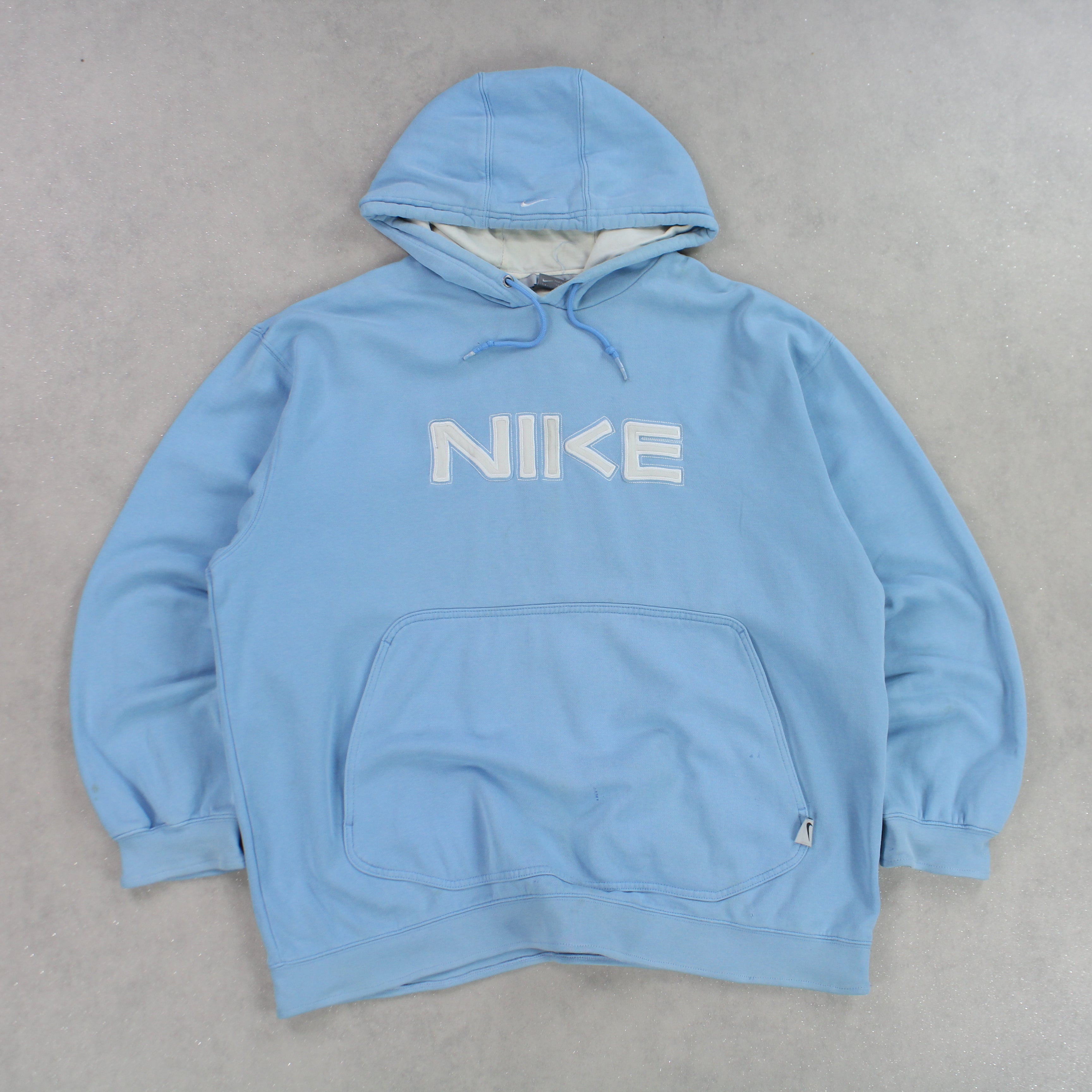 VERY RARE 2000s  Spell Out Hoodie Blue-OSI