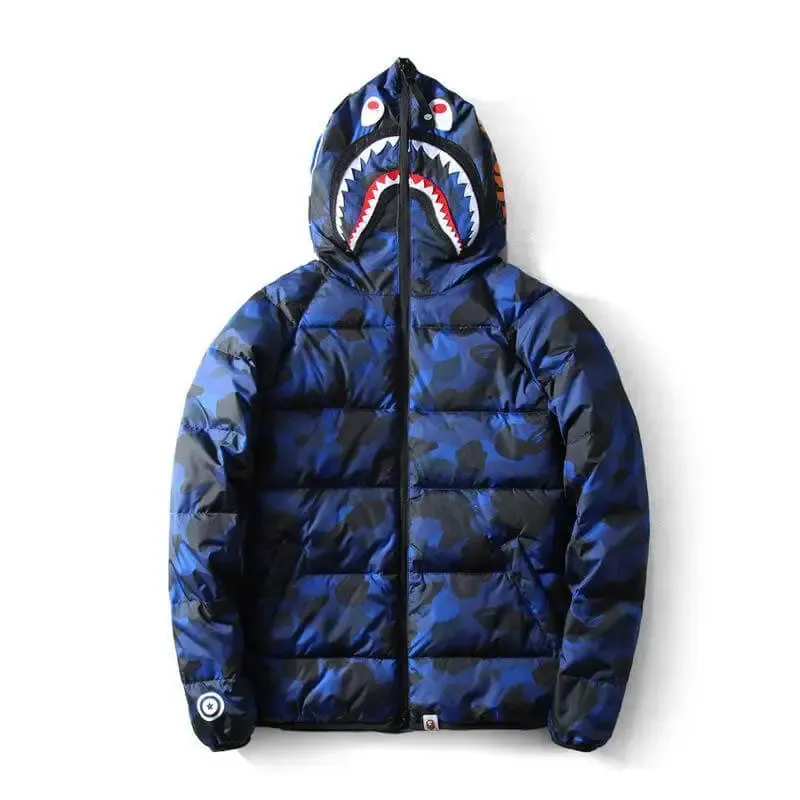  Blue Shark Hooded Windbreaker Jacket-OSI