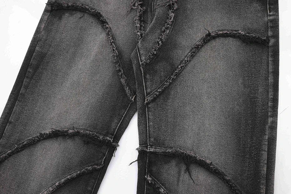 Crisscross Stitch Baggy Jeans-OSI