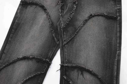 Crisscross Stitch Baggy Jeans-OSI