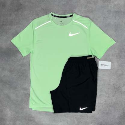 Miler T-Shirt Vapour Gren & Grey/Black 7" Challenger/Flex Short Set-OSI