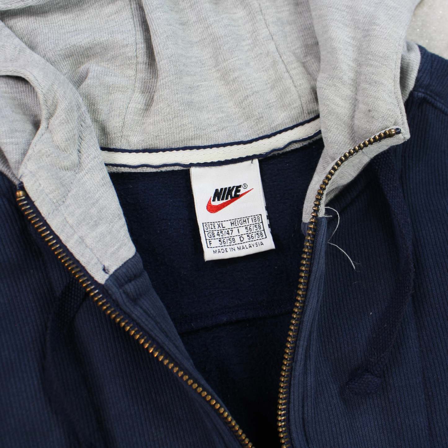 RARE 90s  Zip Hoodie Navy-OSI