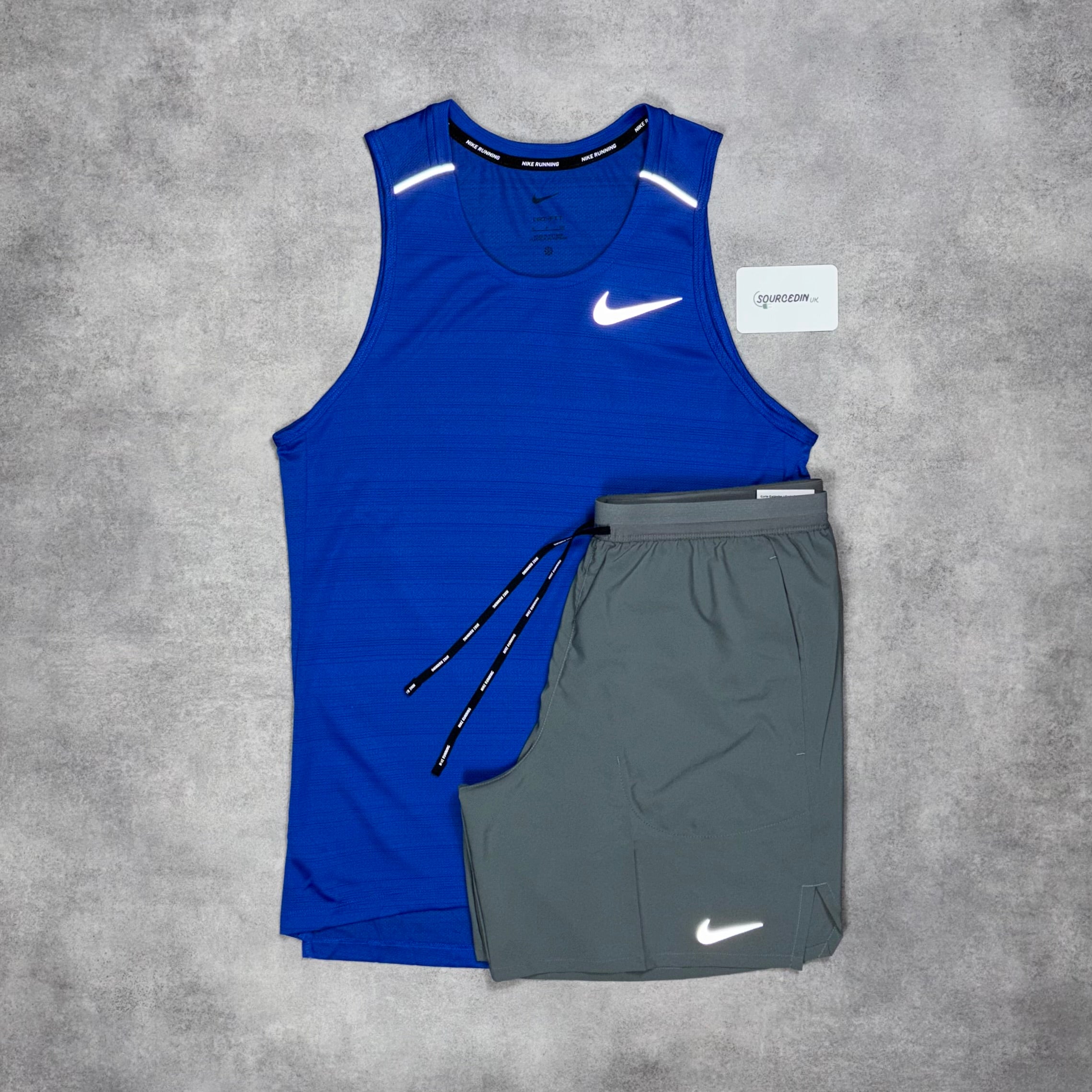 Miler Vest Royal Blue & Grey/Black Flex Stride Short Set-OSI