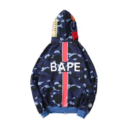  Camo Shark Full Zip up Hoodie-OSI
