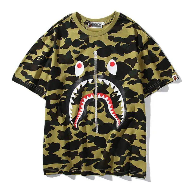 Zipper Camo  Shark Shirt-OSI