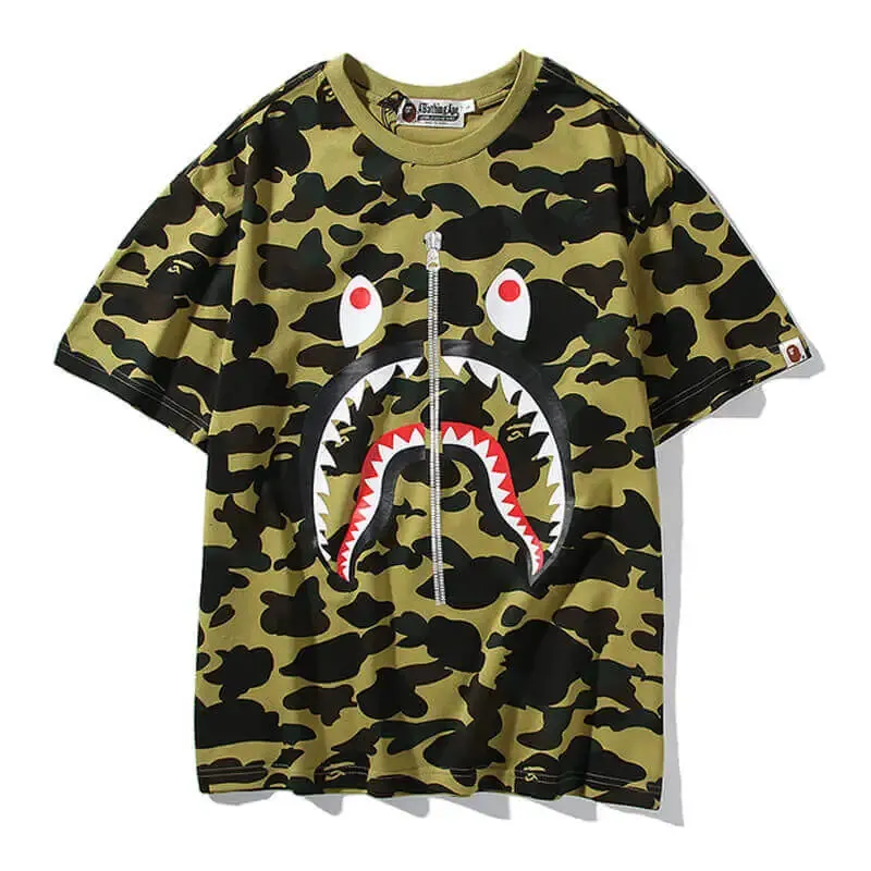 Zipper Camo  Shark Shirt-OSI