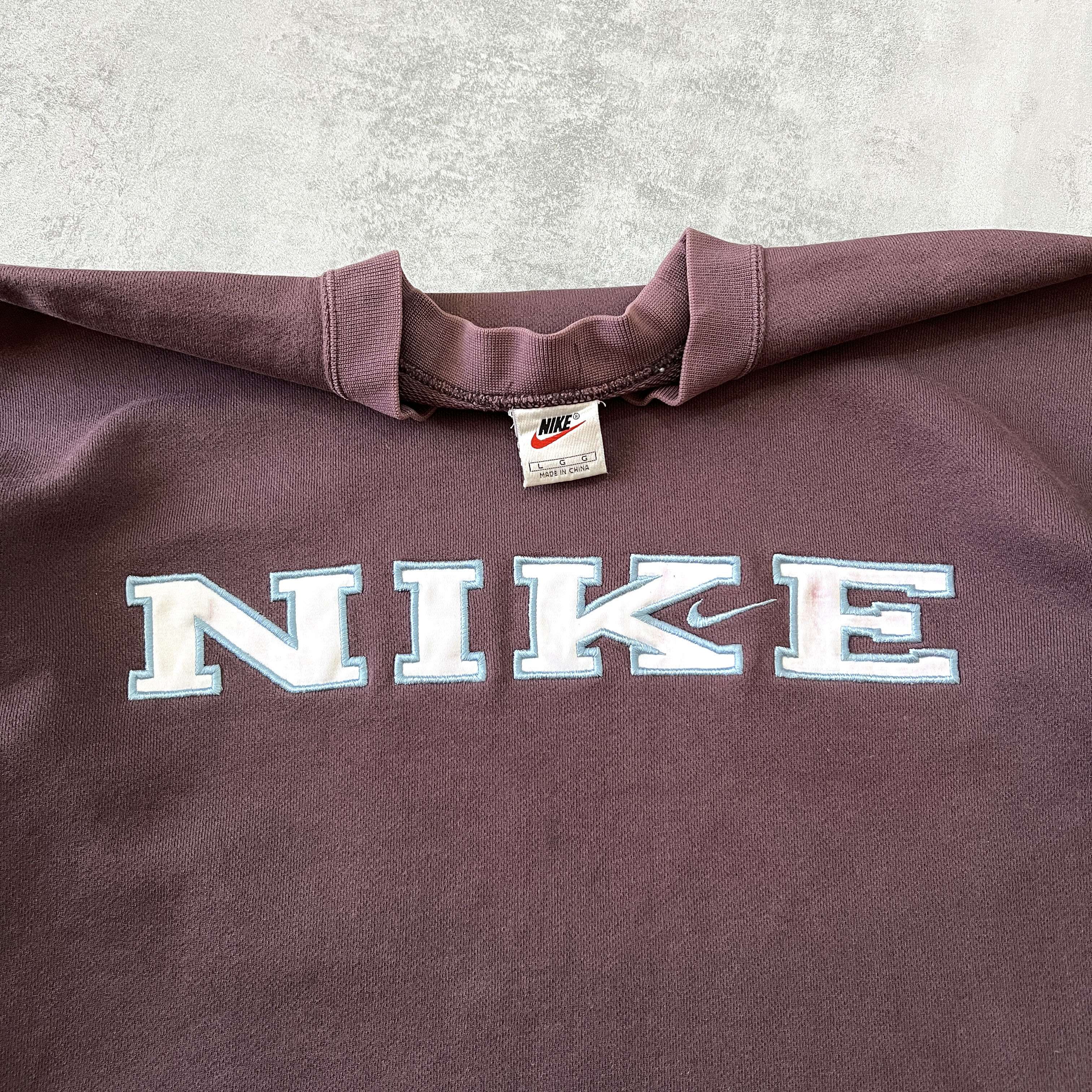 RARE 1990s heavyweight embroidered BROWN sweatshirt-OSI