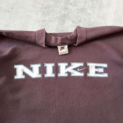 RARE 1990s heavyweight embroidered BROWN sweatshirt-OSI