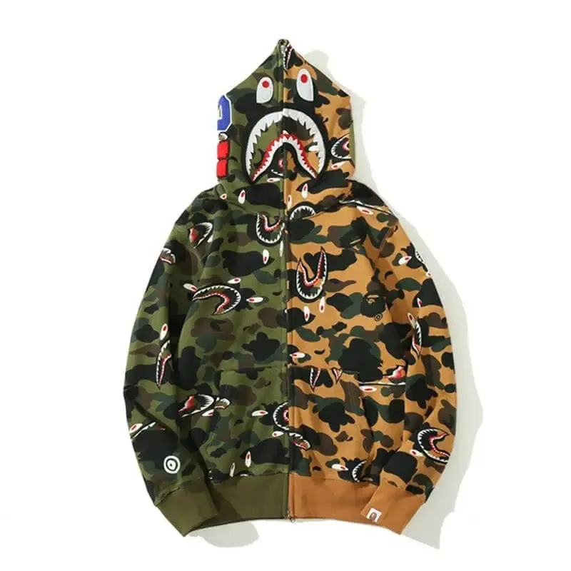  Shark Head Classic Zipper Hoodie-OSI