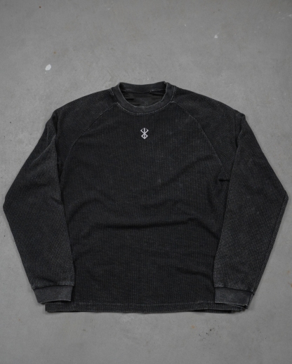 BLACK SWORDSMAN WAFFLE LONG SLEEVE-OSI