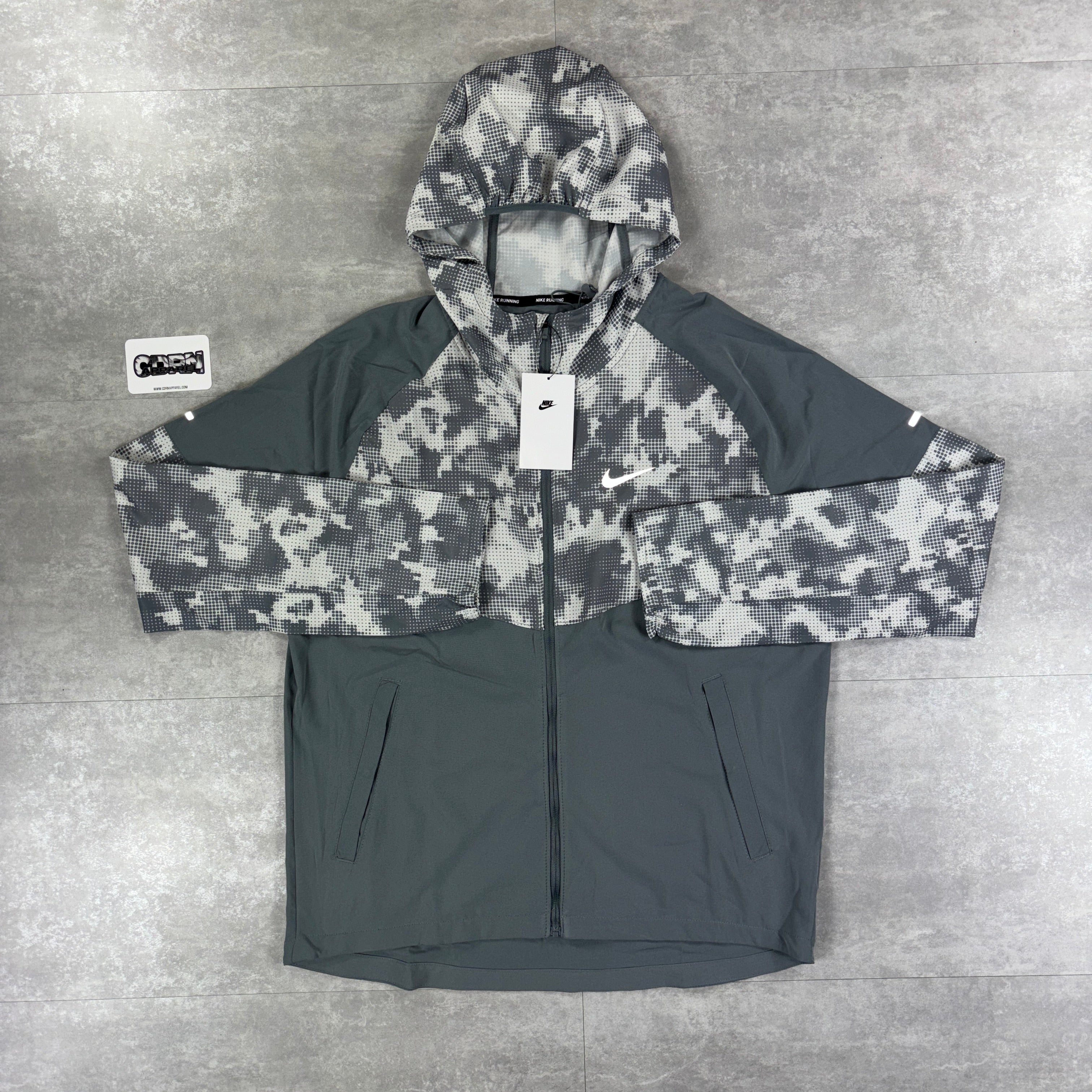 Miler Repel Camo Windbreaker Jacket - Grey/White-OSI