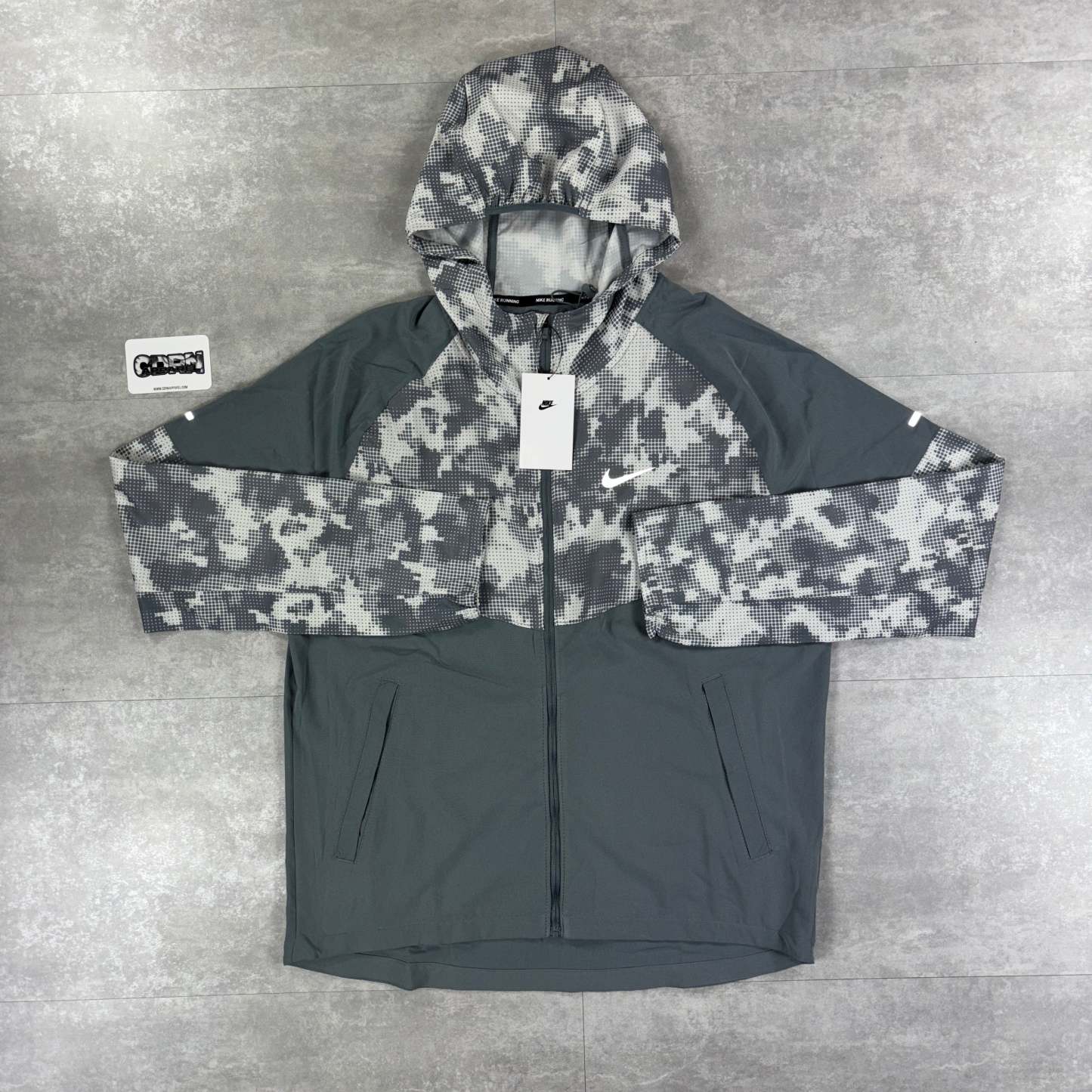 Miler Repel Camo Windbreaker Jacket - Grey/White-OSI