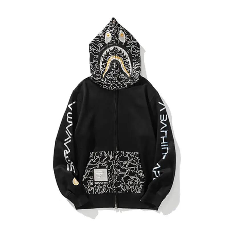  Shark Camouflage Full Zip Hoodie-OSI