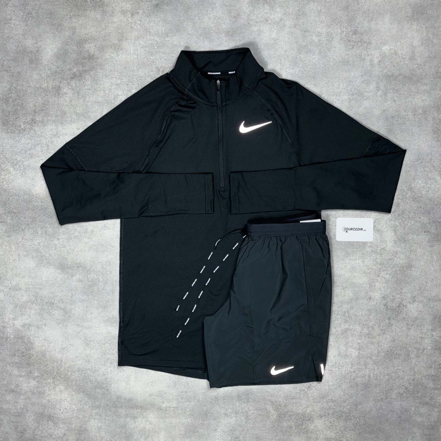 Element 1/4 Zip Black & Black 7" Flex/Challenger Short Set-OSI