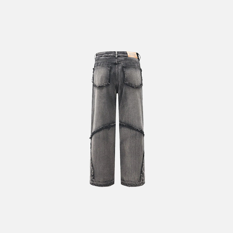 Crisscross Stitch Baggy Jeans-OSI