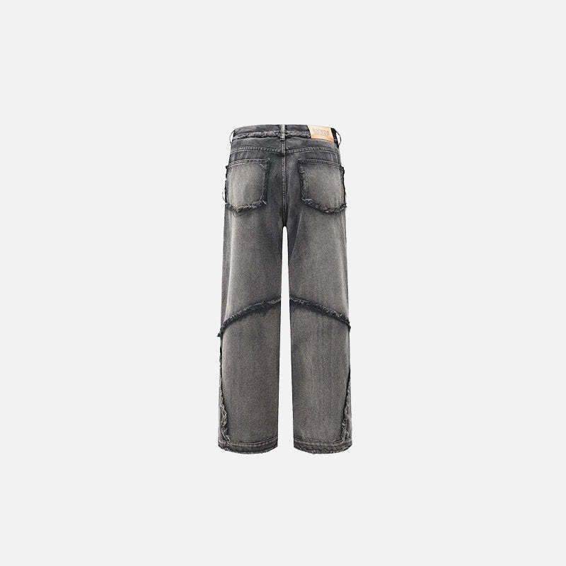 Crisscross Stitch Baggy Jeans-OSI