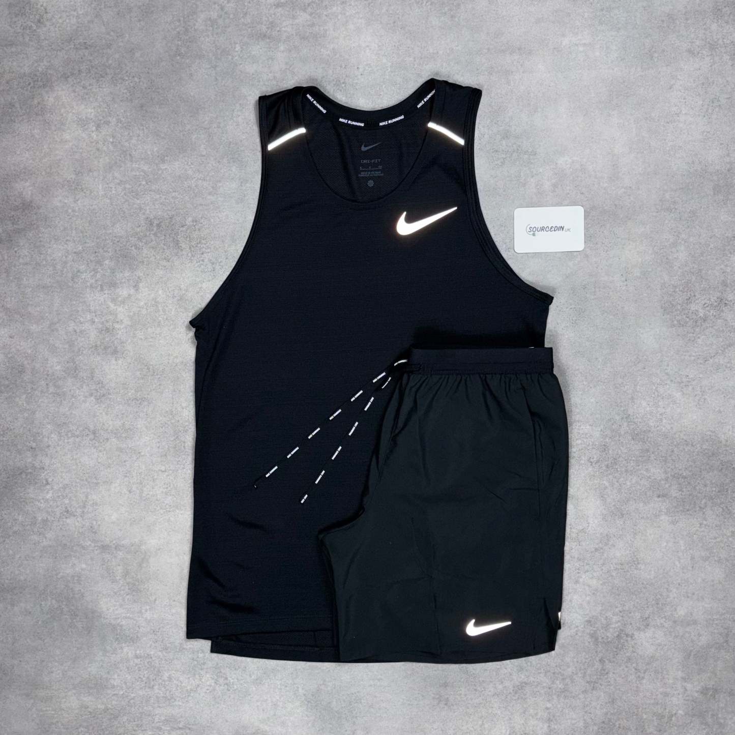 Miler Vest Black & Grey/Black Flex Stride Short Set-OSI