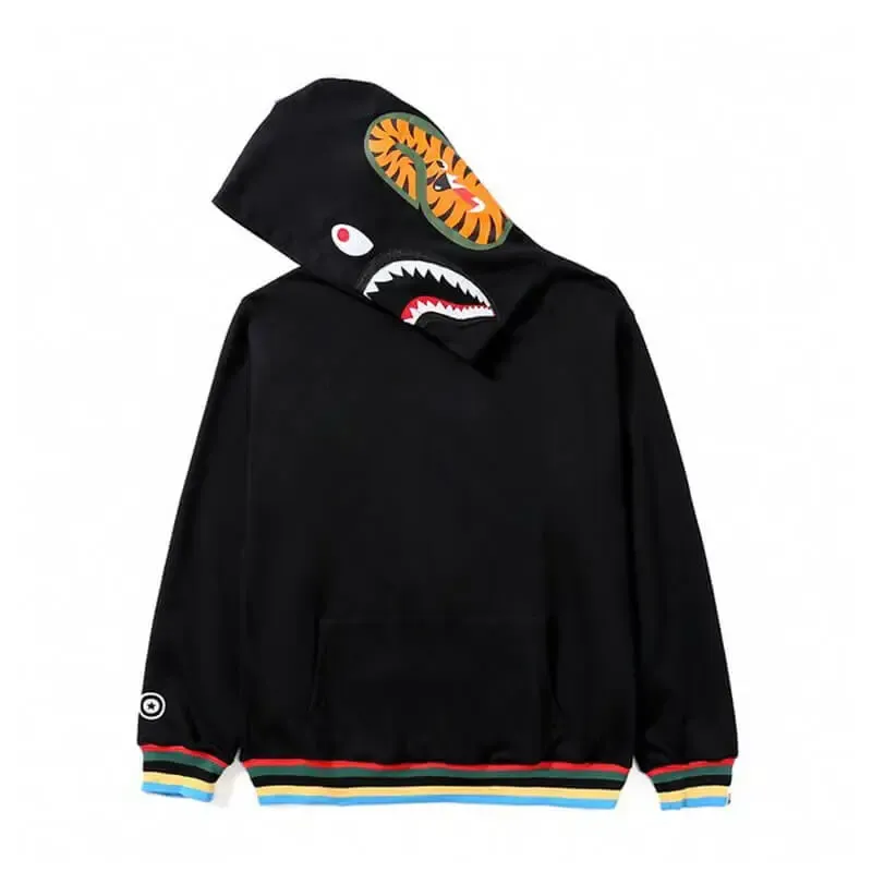  Color Camo Tiger Shark Wide Hoodie-OSI