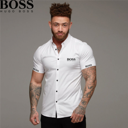 Men's Solid Color Fashion Lapel Shirt-OSI