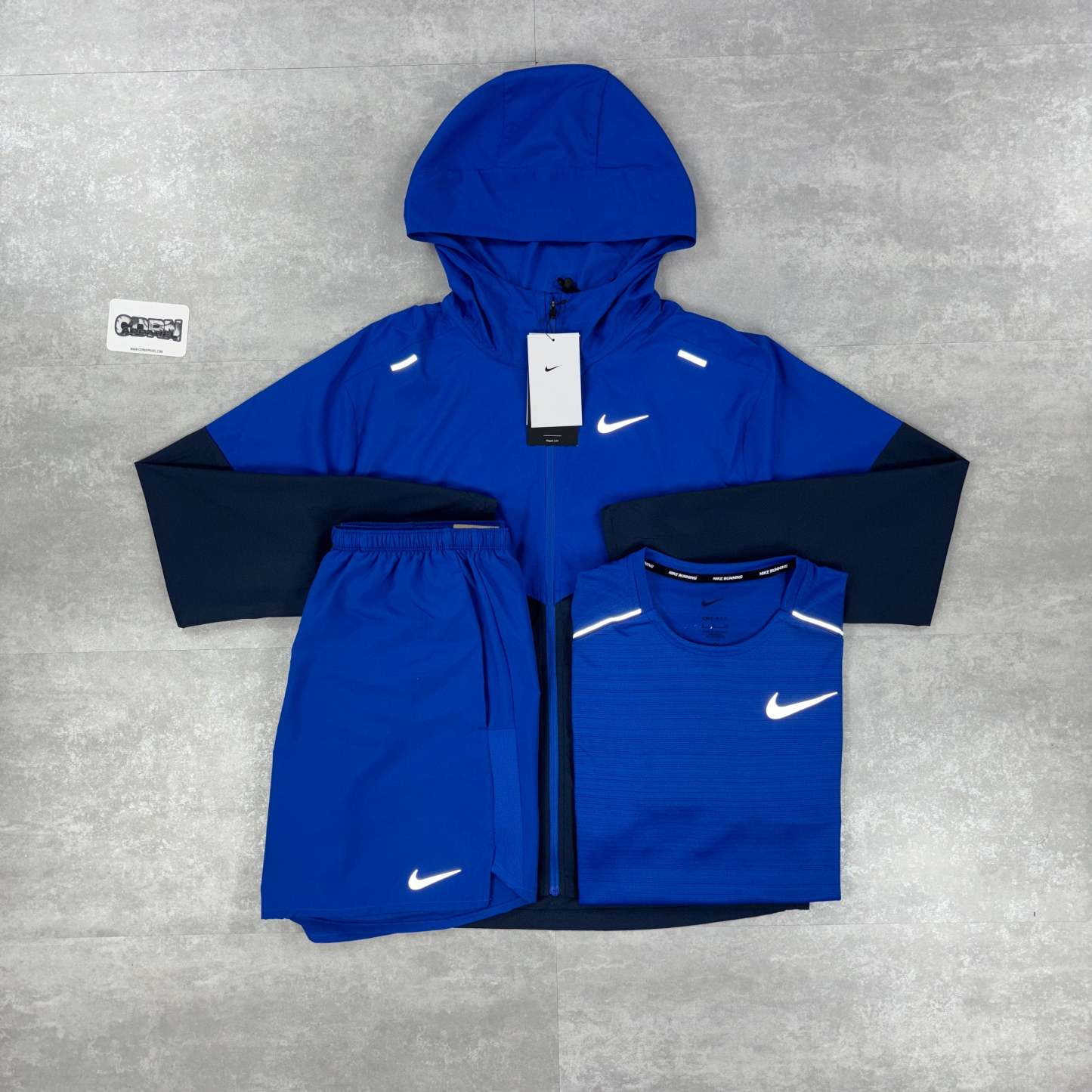 Royal Blue UV Windbreaker,  Miler T-Shirt &  Challenger Shorts Set-OSI