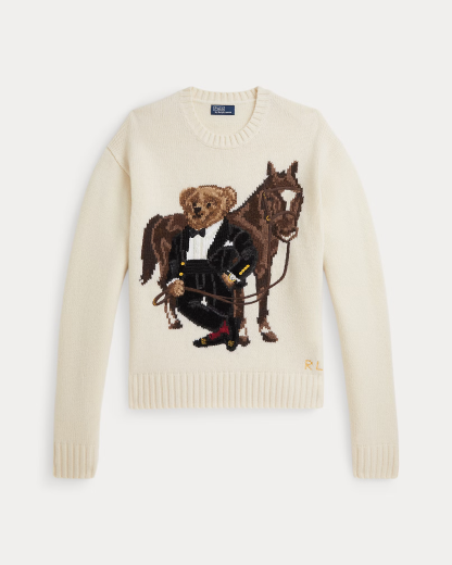 【Up to 59% off！】Women Polo Bear Wool Sweater