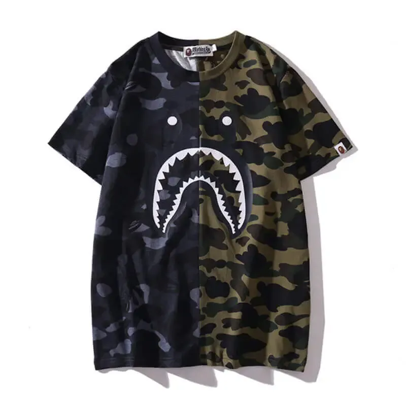Short Sleeve Camouflage  Shark Camo T Shirt-OSI