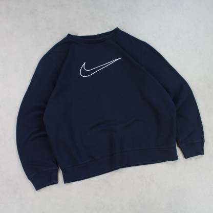 RARE 2000s  Swoosh Sweatshirt Navy-OSI