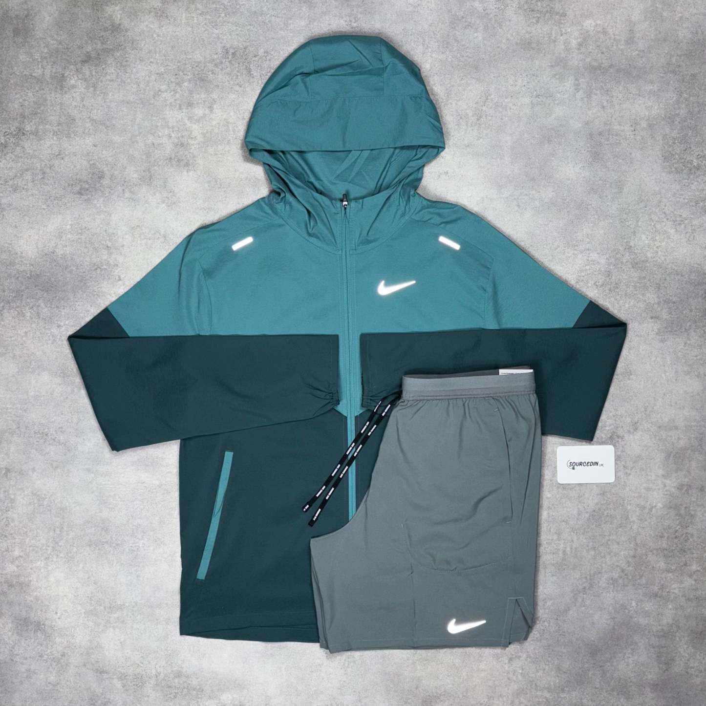 Uv Windrunner Jacket Teal & Black/Grey 7” Flex Stride Short Set-OSI